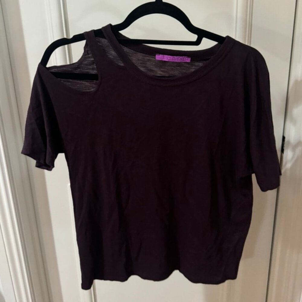 Burgundy Cutout T-Shirt